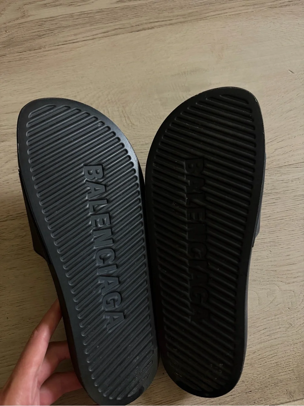 Balenciaga Black Men's Logo Slide Sandals